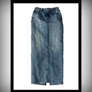 Good American Denim Tube Maxi Skirt With Back Zip Slit Size 0